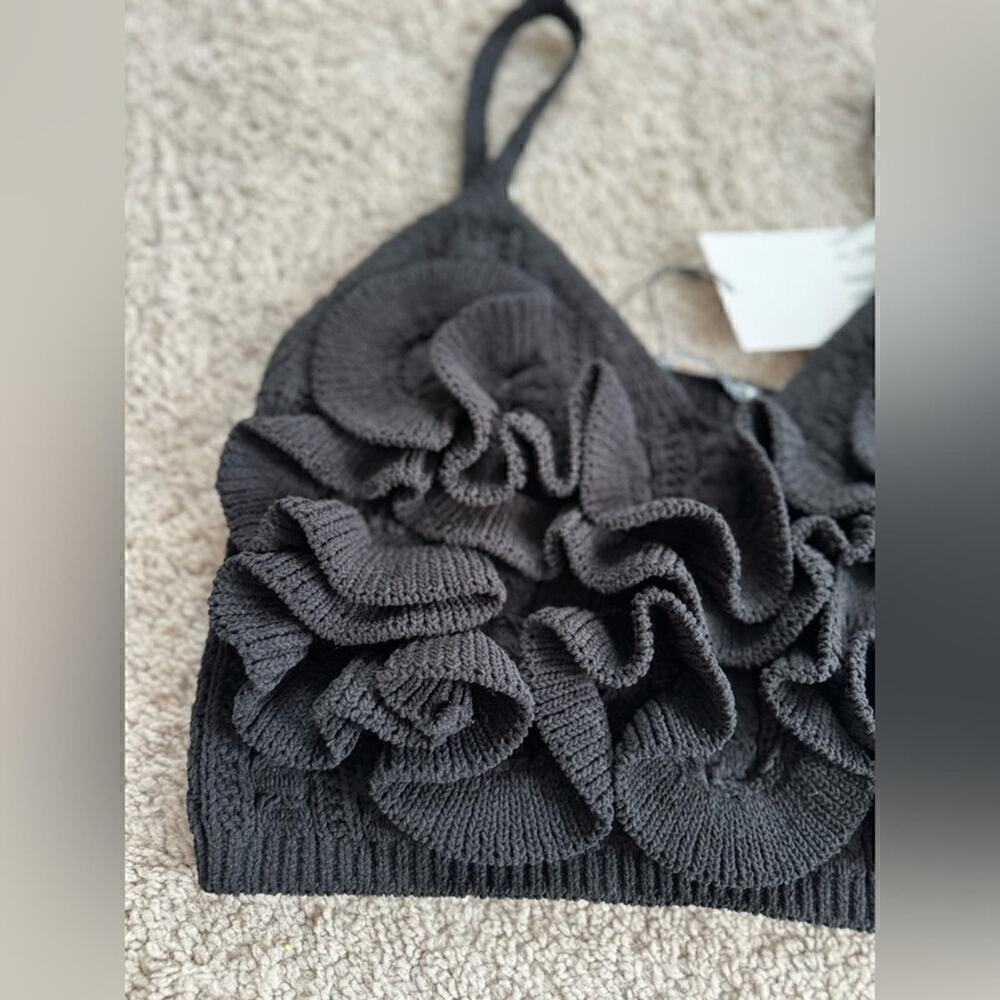 ZARA CHENILLE CROP TOP - SIZE M - BRAND NEW WITH TAG - Picture 2 of 9